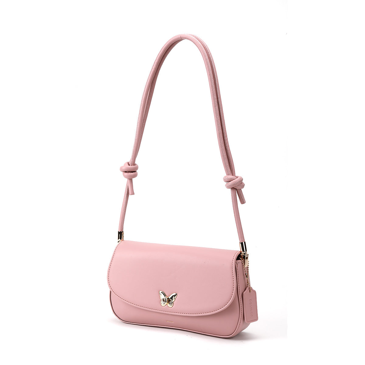 Denour Pink Butterfly Baguette Bag