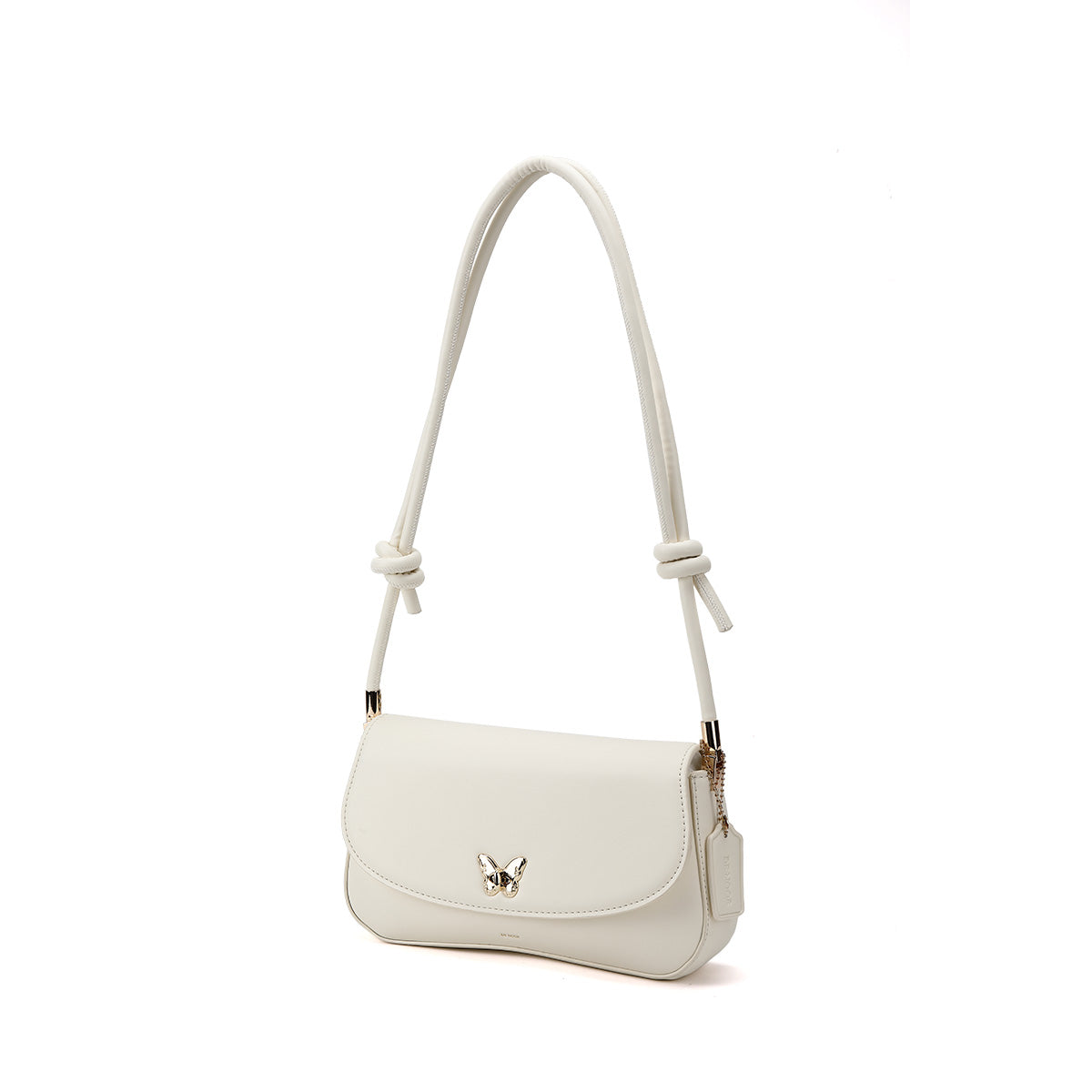 Denour Butterfly Ivory Mini Baguette Bag