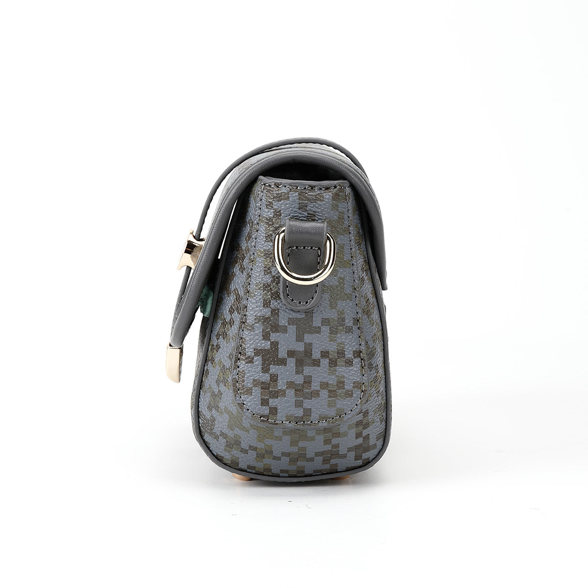 Denour Grey Houndstooth Mini Satchel