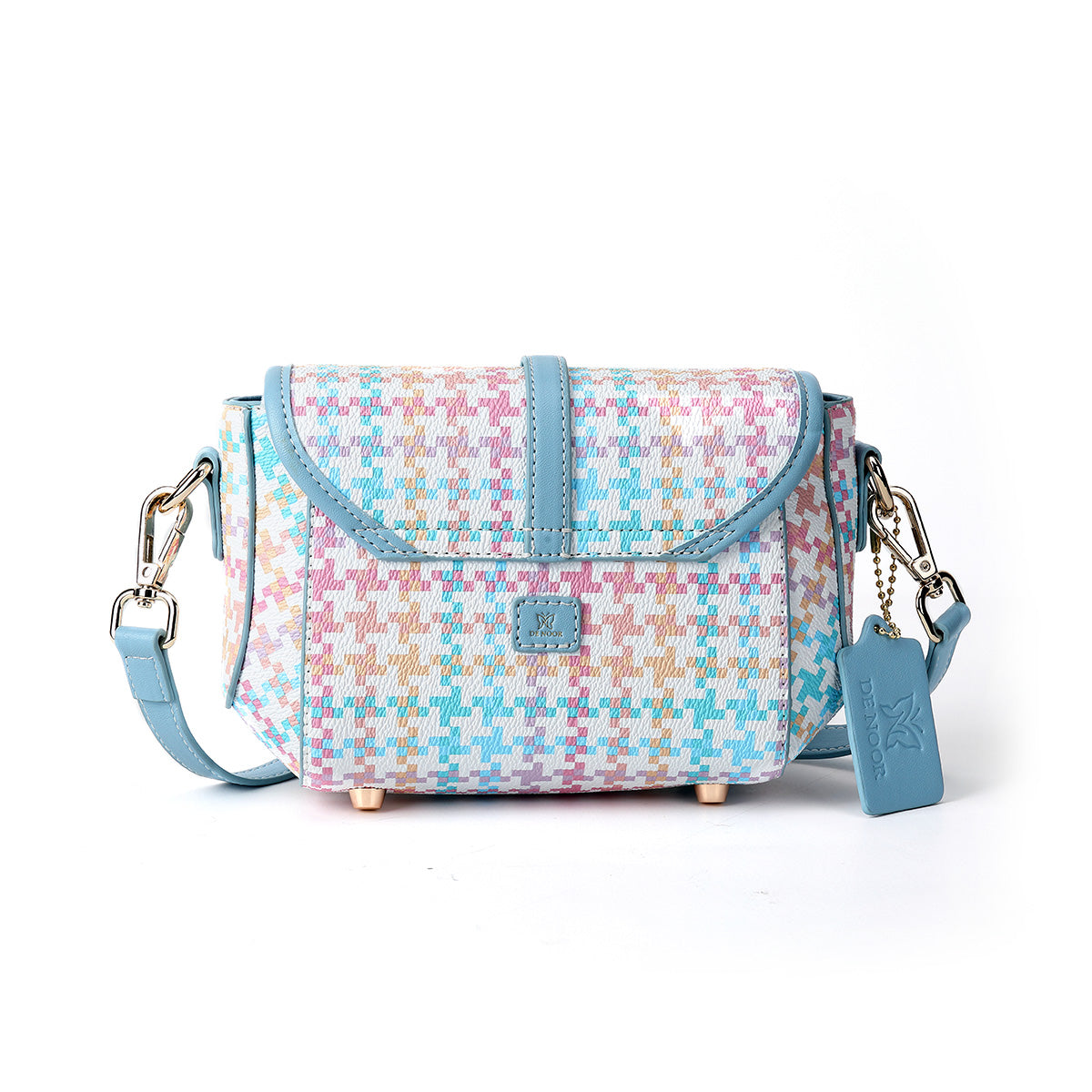 Denour Pastel Houndstooth Mini Satchel