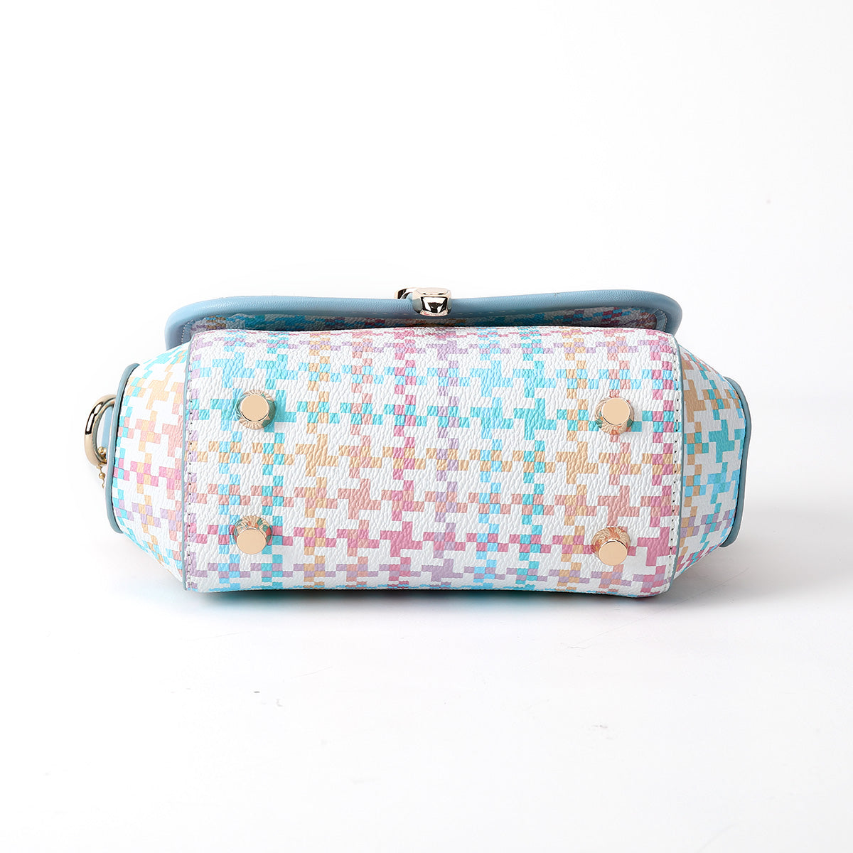 Denour Pastel Houndstooth Mini Satchel