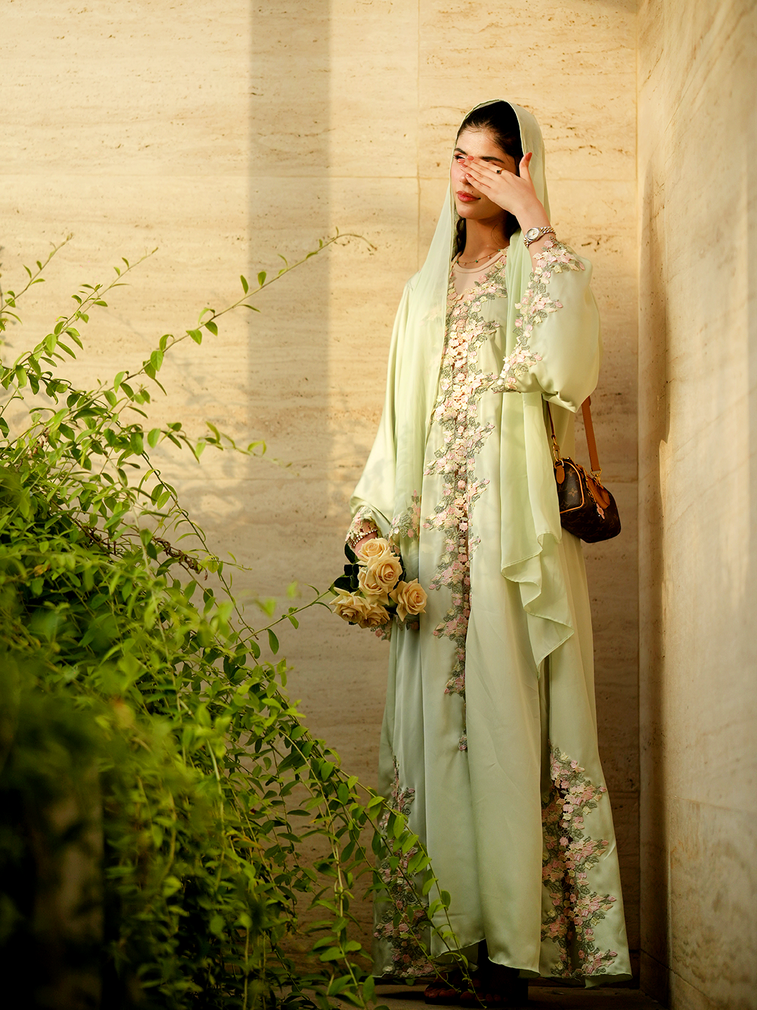 Sunny Lace Elegance – J’Nour Yellow Abaya