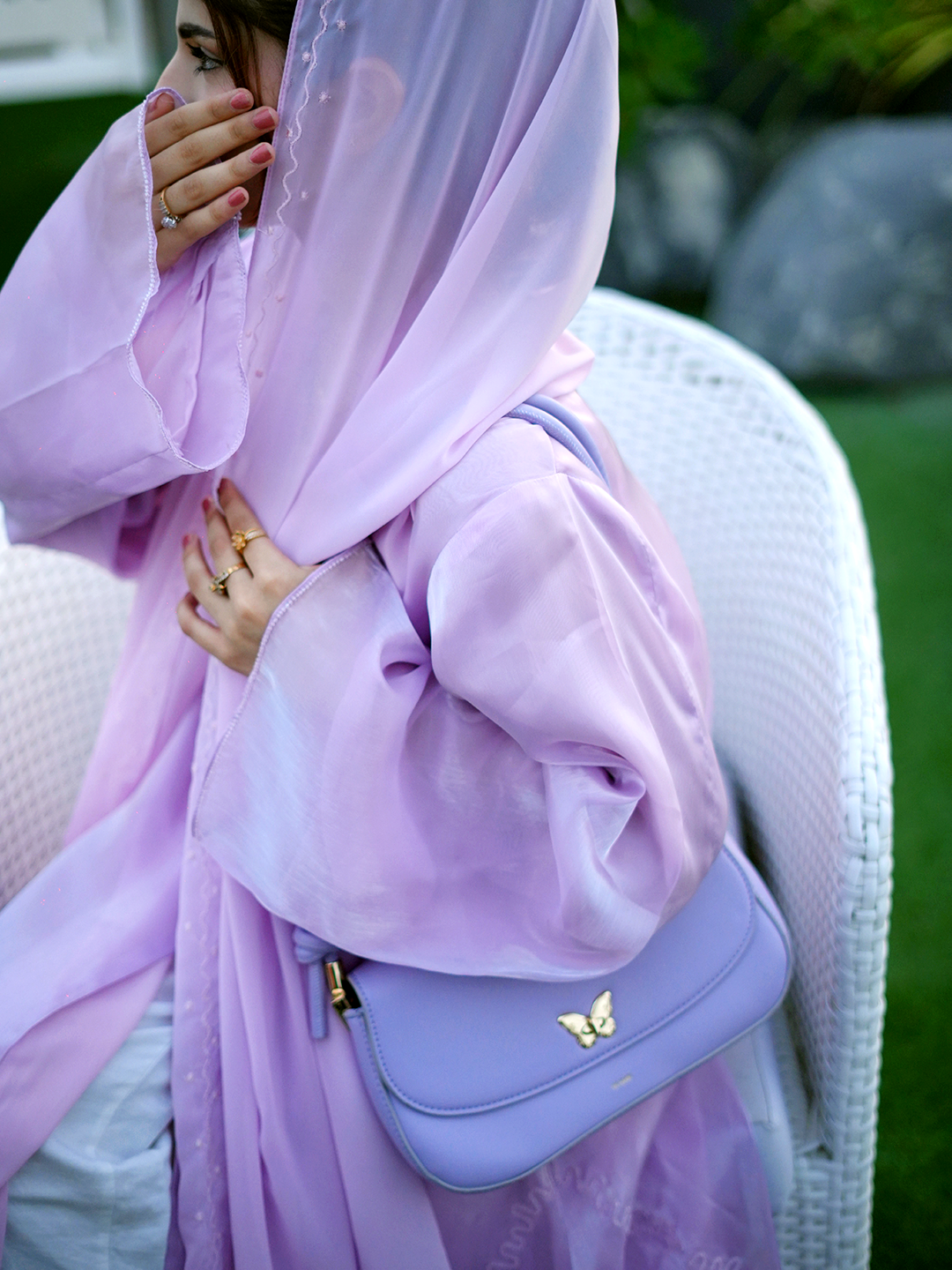 J’Nour Pastel Pink Satin Abaya