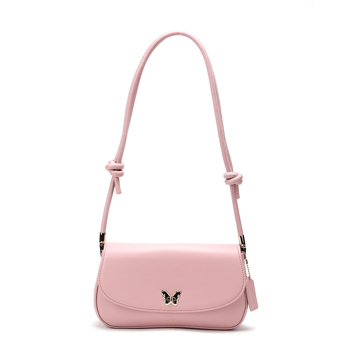 Denour Pink Butterfly Baguette Bag