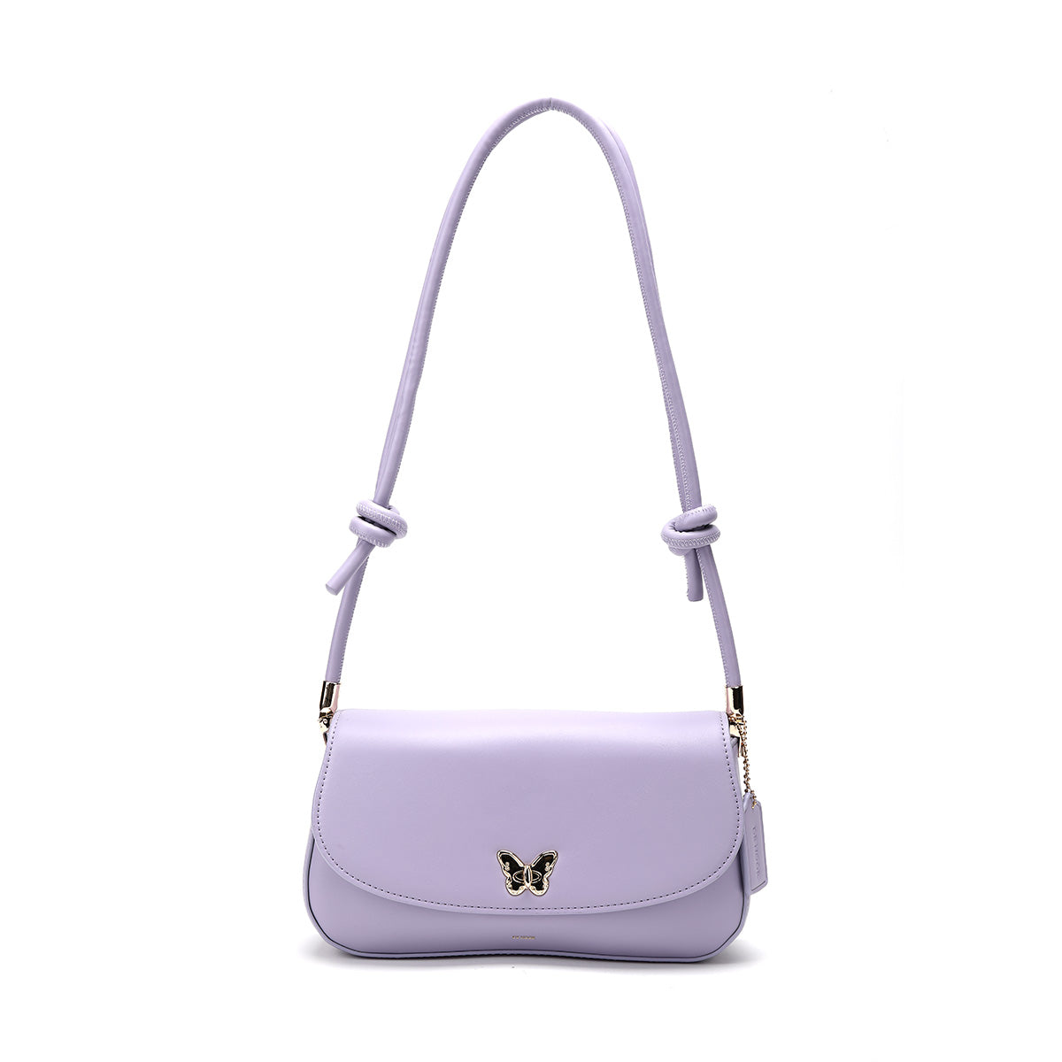 Denour Lavender Butterfly Baguette Bag