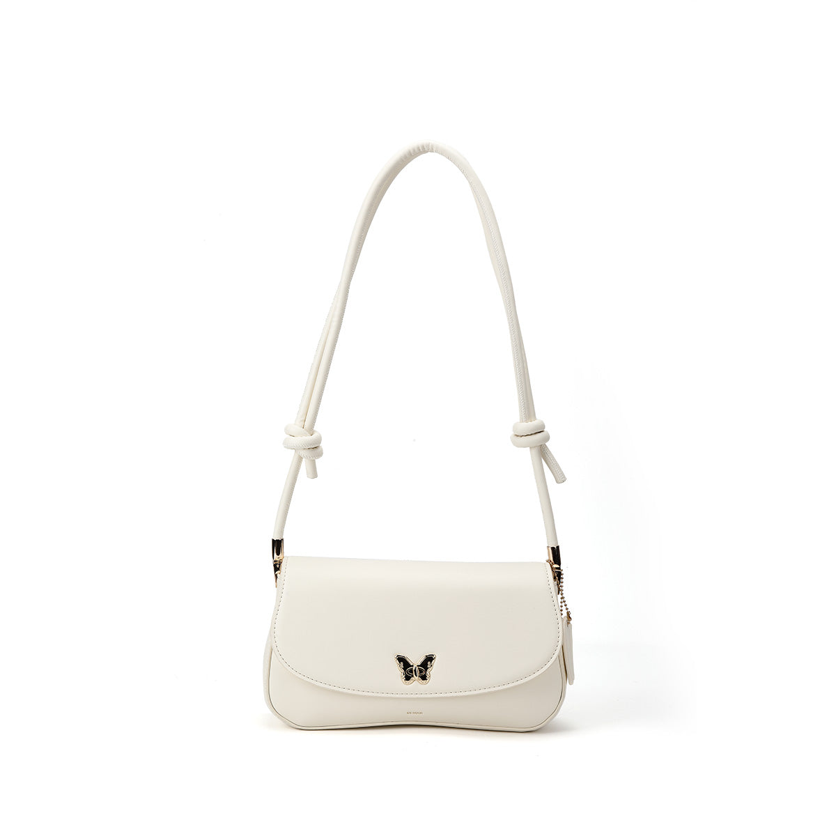 Denour Butterfly Ivory Mini Baguette Bag