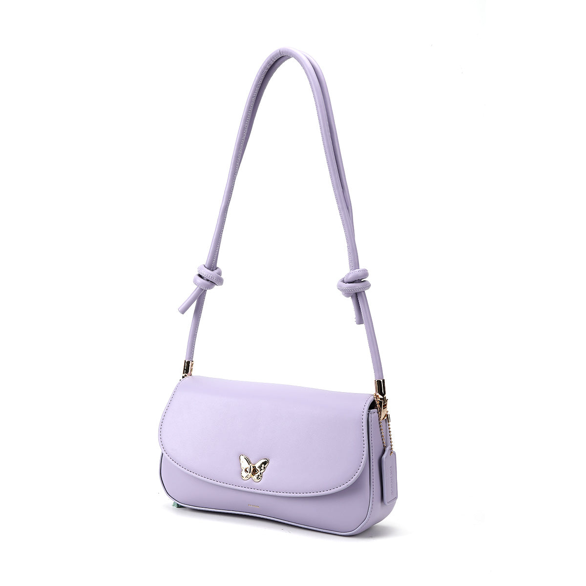 Denour Lavender Butterfly Baguette Bag