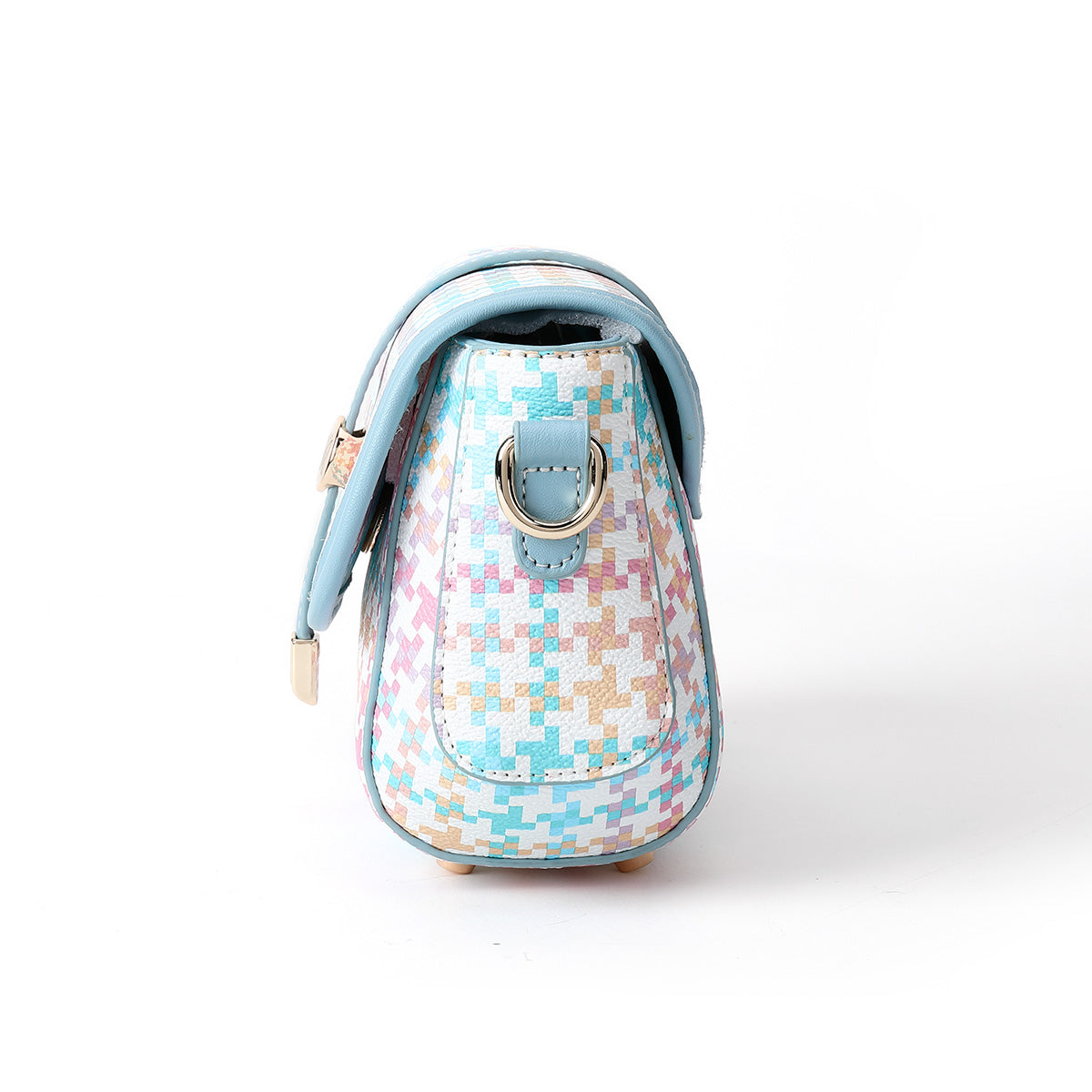 Denour Pastel Houndstooth Mini Satchel