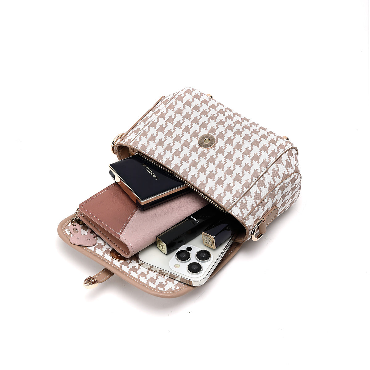Denour Houndstooth Mini Satchel