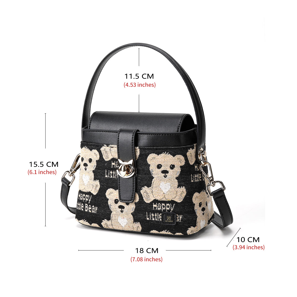 Denour Happy Little Bear Bucket Bag