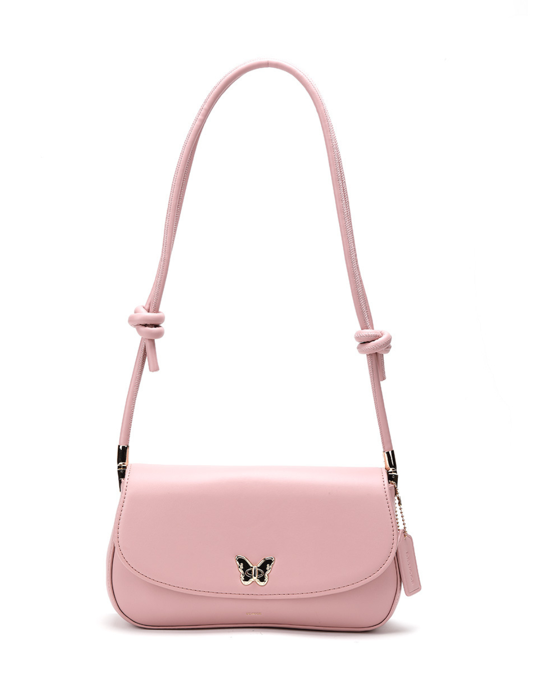 Denour Pink Butterfly Baguette Bag