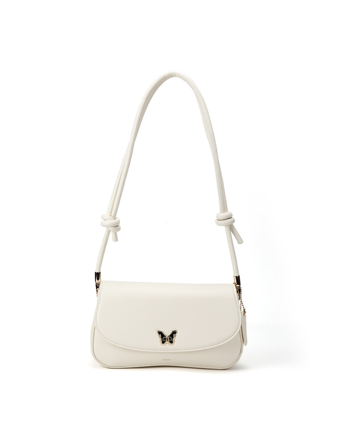 Denour Butterfly Ivory Mini Baguette Bag