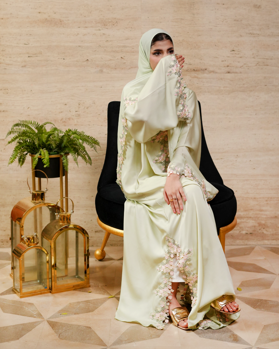 Mint Blossom – J’Nour Floral Abaya